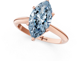 Rose gold Fancy Blue Marquise  Cut Solitaire Ring with Four-Prong Setting on a Classic Band_46
