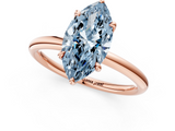 Rose gold Fancy Blue Marquise  Cut Solitaire Ring with Thin Band and Four-Prong Setting_17