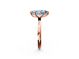 Rose gold Fancy Blue Marquise  Cut Solitaire Ring with Thin Band and Four-Prong Setting_18
