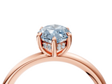 Rose gold Fancy Blue Marquise  Cut Solitaire Ring with Thin Band and Four-Prong Setting_20