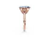 Rose gold Fancy Blue Marquise Cut Solitaire Split Shank Pave Diamond Engagement Ring with Four-Prong Setting_2