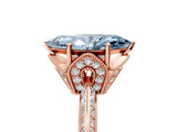 Rose gold Fancy Blue Marquise Cut Solitaire Split Shank Pave Diamond Engagement Ring with Four-Prong Setting_5