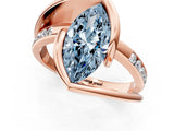 Rose gold Fancy Blue Marquise Cut Solitaire Tension-Set Diamond Split Shank Ring_1