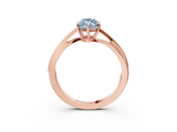 Rose gold Fancy Blue Marquise  Cut Solitaire Twist Band Ring with Four-Prong Setting_40