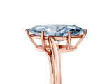 Rose gold Fancy Blue Marquise  Cut Solitaire Twist Band Ring with Four-Prong Setting_42