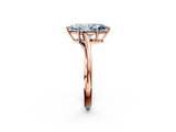 Rose gold Fancy Blue Marquise  Cut Solitaire Twist Band Ring with Four-Prong Setting_56