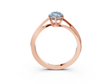 Rose gold Fancy Blue Marquise  Cut Solitaire Twist Band Ring with Four-Prong Setting_57