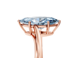 Rose gold Fancy Blue Marquise  Cut Solitaire Twist Band Ring with Four-Prong Setting_59