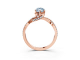 Rose gold Fancy Blue Marquise Cut Solitaire Twist Pave Diamond Engagement Ring with Prong Setting_3