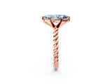 Rose gold Fancy Blue Marquise  Cut Solitaire Twisted Band with Four-Prong Setting_85