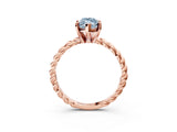 Rose gold Fancy Blue Marquise  Cut Solitaire Twisted Band with Four-Prong Setting_86