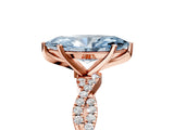 Rose gold Fancy Blue Marquise Cut Solitaire Twisted Pave Band with Four-Prong Setting_8