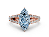 Rose gold Fancy Blue Marquise  Cut Split Shank Pave Diamond Engagement Ring with Four-Prong Setting_24