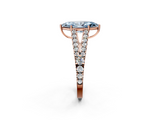 Rose gold Fancy Blue Marquise  Cut Split Shank Pave Diamond Engagement Ring with Four-Prong Setting_26