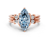 Rose gold Fancy Blue Marquise  Cut Three-Stone Channel Set Ring with Bar Prongs_46
