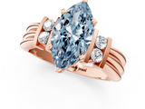 Rose gold Fancy Blue Marquise  Cut Three-Stone Channel Set Ring with Bar Prongs_47