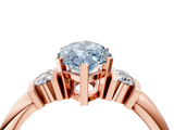 Rose gold Fancy Blue Marquise  Cut Three-Stone Channel Set Ring with Bar Prongs_50