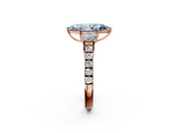 Rose gold Fancy Blue Marquise  Cut Three-Stone Diamond Pave Band with Prong Setting_39