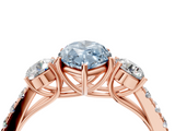 Rose gold Fancy Blue Marquise  Cut Three-Stone Diamond Pave Band with Prong Setting_41