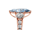 Rose gold Fancy Blue Marquise  Cut Three-Stone Diamond Pave Band with Prong Setting_42