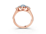Rose gold Fancy Blue Marquise Cut Three-Stone Diamond Ring with Prong Setting on a Classic Band_15