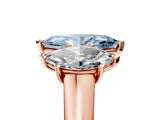 Rose gold Fancy Blue Marquise Cut Three-Stone Diamond Ring with Prong Setting on a Classic Band_17