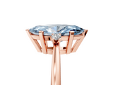 Rose gold Fancy Blue Marquise  Cut Three-Stone Solitaire Ring with Round Accent Diamonds and Four-Prong Setting_24