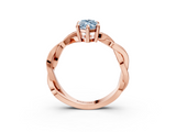 Rose gold Fancy Blue Marquise  Cut Twisted Pavé Band Solitaire Ring with Four-Prong Setting_58