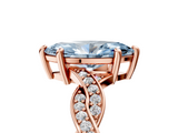 Rose gold Fancy Blue Marquise  Cut Twisted Pavé Band Solitaire Ring with Four-Prong Setting_60