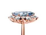 Rose gold Fancy Blue Marquise  Diamond Cluster Halo Ring with Solitaire Band and Four-Prong Setting_25