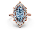 Rose gold Fancy Blue Marquise  Diamond Cluster Halo Solitaire with Four-Prong Setting_77