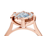 Rose gold Fancy Blue Marquise  Diamond Cluster Halo Solitaire with Four-Prong Setting_81