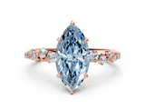 Rose gold Fancy Blue Marquise  Diamond Cluster Prong-Set Solitaire Ring_67
