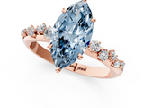 Rose gold Fancy Blue Marquise  Diamond Cluster Prong-Set Solitaire Ring_68