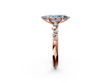 Rose gold Fancy Blue Marquise  Diamond Cluster Prong-Set Solitaire Ring_69