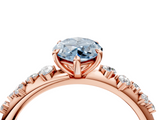 Rose gold Fancy Blue Marquise  Diamond Cluster Prong-Set Solitaire Ring_71