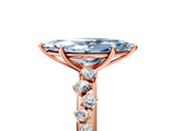 Rose gold Fancy Blue Marquise  Diamond Cluster Prong-Set Solitaire Ring_72