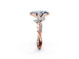 Rose gold Fancy Blue Marquise  Diamond Floral Vine Solitaire Engagement Ring_5