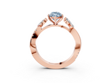 Rose gold Fancy Blue Marquise  Diamond Floral Vine Solitaire Engagement Ring_6