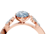 Rose gold Fancy Blue Marquise  Diamond Floral Vine Solitaire Engagement Ring_7