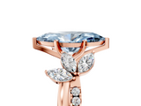 Rose gold Fancy Blue Marquise  Diamond Floral Vine Solitaire Engagement Ring_8
