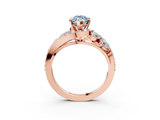 Rose gold Fancy Blue Marquise  Diamond Halo Ring with Marquise and Pavé Band in Prong Setting_58