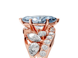 Rose gold Fancy Blue Marquise  Diamond Halo Ring with Marquise and Pavé Band in Prong Setting_60