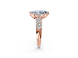 Rose gold Fancy Blue Marquise  Diamond Pavé Band Solitaire Ring with Four-Prong Setting_50