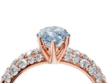 Rose gold Fancy Blue Marquise  Diamond Pavé Band Solitaire Ring with Four-Prong Setting_52