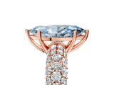 Rose gold Fancy Blue Marquise  Diamond Pavé Band Solitaire Ring with Four-Prong Setting_53