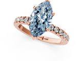 Rose gold Fancy Blue Marquise  Diamond Pavé Band Solitaire with Four-Prong Setting_202
