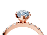 Rose gold Fancy Blue Marquise  Diamond Pavé Band Solitaire with Four-Prong Setting_205