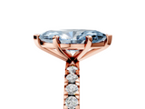 Rose gold Fancy Blue Marquise  Diamond Pavé Band Solitaire with Four-Prong Setting_206
