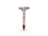 Rose gold Fancy Blue Marquise  Diamond Pavé Band Solitaire with Four-Prong Setting_5